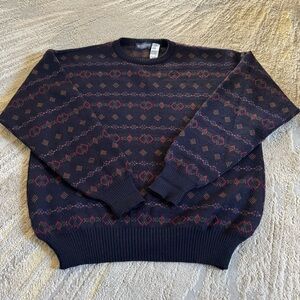Vintage Austin Reed sweater 100% Virgin Merino Wool Pullover Crewneck navy XL